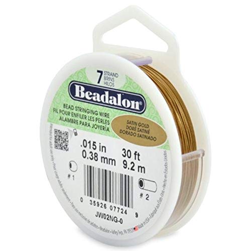 Beadalon JW02-NG-0 - Producto de Manualidades, 0,015(0,38 mm), Color Dorado