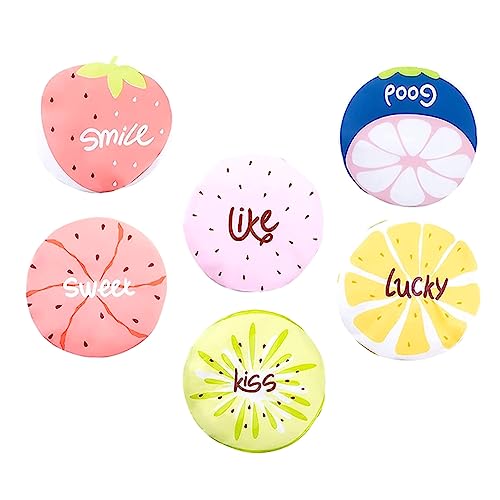 MERRYHAPY 6stücke Elastische Duschhauben Für Damen Wiederverwendbar Für Haarfärbung Duschen Und Kochen Fruchtige Designs One Fits