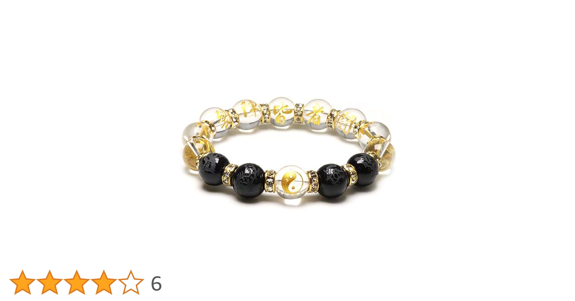 Amazon | 天然石 金彫水晶【九字護身】+【陰陽太極図】+オニキス