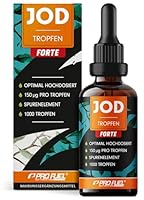 Jod Tropfen FORTE 1000x mit 150 µg Jod pro Tropfen - optimal hochdosiert - nur 1 Tropfen am Tag - bioverfügbares Jod aus Kaliumjodid - alkoholfrei & vegan - laborgeprüft mit Zertifikat