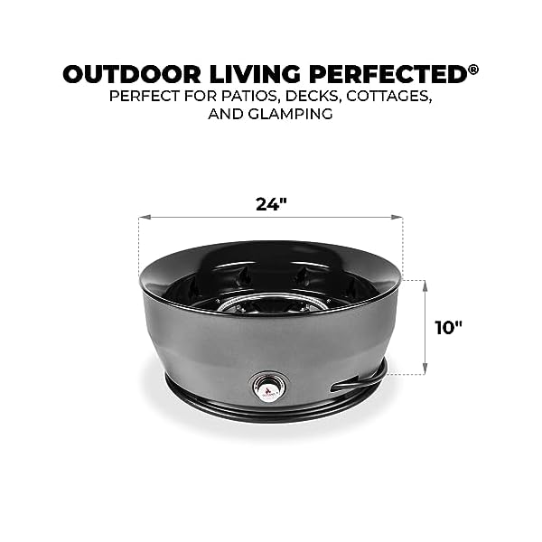 Outland living large outdoor propane gas fire pit for outside 60000 btuh 24 inch with lid modern lake country 800 fire bowl firepit for patio grey  urban country home decor