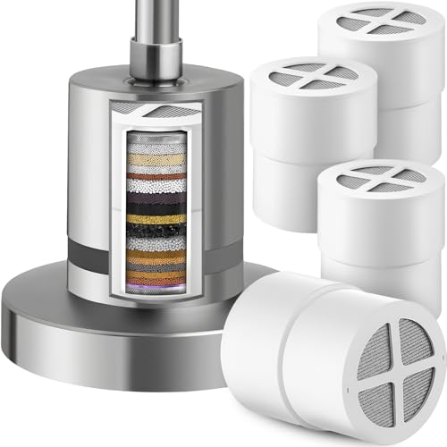 HappyAlley 4 Pack 15 Stage Replacement Filter Compatible with JOLIE Filtered Shower head, Filter Enhances Water Quality for Healthier Skin & Hair(Shower Head NOT Included)