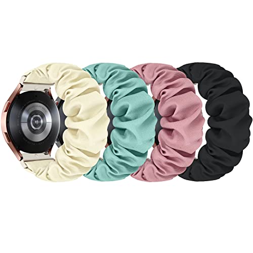 ShuYo Stretchy Bands Compatible with Samsung Galaxy Watch 5/4 40mm 44mm / Galaxy Watch 5 Pro 45mm / Galaxy Watch 4 Classic 42mm 46mm,4 pack 20mm Replacement Elastic Cute Fabric Stretchy Wristabnd for
