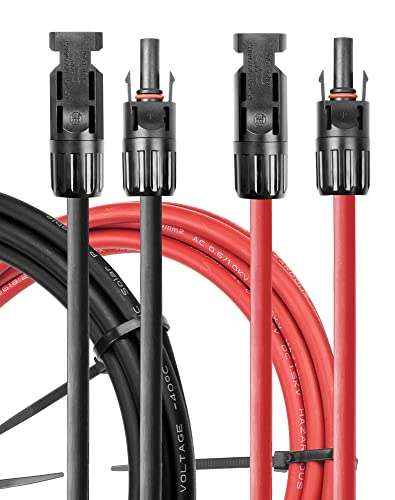 Cable Solar De Extensión Fotovoltaica 4mm² O 6mm² - Para Paneles Solares, Resistente A La Intemperie, UV Y Aceite, 1.5kV DC, Rojo Y Negro