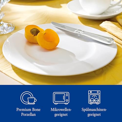 Villeroy & Boch – Royal Frühstücksteller 22 Cm Durchmesser, Spülmaschinenfest, Mikrowellensicher, Schönes Geschirr, Teller Weiß Keramik, Dessertteller, Kuchenteller, Essteller, Premium Porzellan