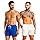 Kit 2 Short Masculino Mauricinho Linho Premium Bermuda Slim Verão Leve - Azul/Branco G