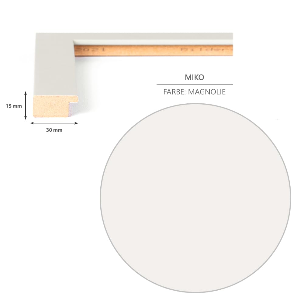 Haak Bilderrahmen modern stabil Miko Magnolie 80 X 120 cm Rahmen für Bilder Urkunden Poster Puzzle Pastell Farben