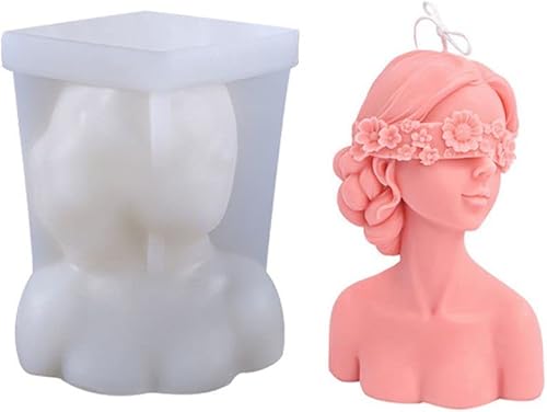 Miniatura 3 de Juego de 2 moldes 3D para velas corporales de niña moldes de resina para tartas moldes de cera artística para hacer velas moldes de jabón de