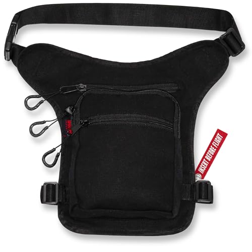 Marsupio moto (+portachiavi) - 3 tasche anti-umidità gamba laterale uomo - S,M,L, XL, XXL - Borsa...
