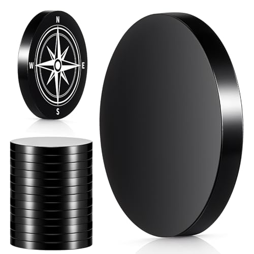 Otoolling 20 Pack 1 1/4 Black 304 Stainless Steel Coin Blanks Heavy Duty 1/8 Thick Blank Challenge Coins for Laser Engraving Hand Stamping DIY Crafts Birthday Commemorative Collection