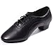 DoGeek Herren/Jungen Tanzschuhe schwarz Standard Latin Dance Schuhe Glattleder Ballsaal (Bitte bestellen Sie eine Nummer grösser), Schwarz, 27 EU