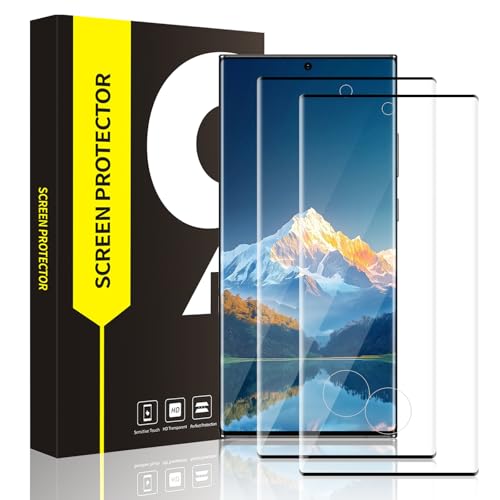 Carantee 2 Stück für Panzerglas für Samsung Galaxy S23 Ultra 5G Schutzfolie, 3D Schwarzer Rand Folie für Samsung Galaxy ...