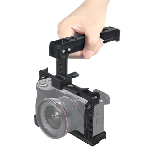 BGNing A6700 Camera Cage Rig Stabilizer Compatible with Sony A6700 DSLR Camera Video Cage with Cold Shoe Mount 1/4 3/8 Thread Arri Locating Holes (Combo B)