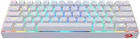 Teclado Gamer 60% Sem Fio Redragon Draconic Lunar White Switch Outemu MK2 Brown ABNT2 Bluetooth 5.0 - K530W-RGB, Branco