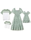 PATPAT Matching Shirts for Family Couples Matching Outfits Casual Short Sleeve Round Neck Colorblock T Shirt Dad Son Matching Shirts Beach Vacation Sage Green Shirts for Men XL