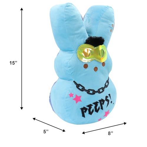 animal adventure  shaggy bunny peeps  15 collectible plush  blue emo bunny
