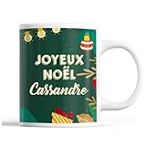 Planetee Tasse Nol Cassandre | Mug prnom femme Ide Cadeau de Nol original Vert