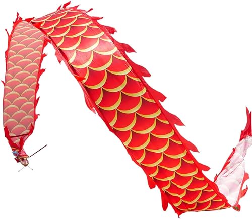 TFG - Ttfd Dragon Dance Ribbon Single Side, Parent-Child Game Dragon Dance Ribbon, Art Dragon Dance Ribbon(Red)