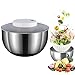 Centrifuga per insalata, in acciaio inox da 4,5 l, con centrifuga automatica, fondo antiscivolo e ricarica USB, per frutta e verdura con coperchio, grande spinner per insalata, verdure, erbe e bacche immagine