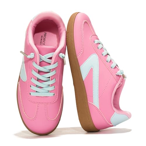 Project Cloud Kids Shoes for Girls & Boys - Non-Slip Memory Foam Girls Shoes - Lightweight Lace-Up Boys Fashion Sneakers Trendy (Little Irita,Pink,1)