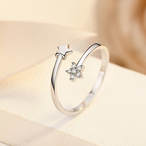 Ruikey - elegante anello aperto con coppia di