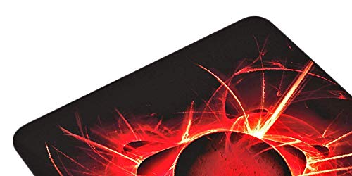 MARSGAMING MMP0, Mouse pad da gioco, alta precisione con qualsiasi mouse, base in gomma naturale, alto comfort, gomma, universale, 20 x 22 cm, colore nero e rosso - Mousepad - Immagine 2