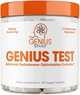 Genius Test, Advanced Testosterone Booster for Men - Natural Stamina, Endurance, Energy & Strength Enhancing Supplement - Lean Muscle Builder, Brain & Libido Support Male Supplements, 120 Veggie Pills