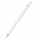 Stylus Pens for Touch Screens, 2 in 1 Magnetic Disc & Fiber Tip Stylus Pen for iPad with Magnetic Cap, Compatible with All Touch Screens - Free Replacement Disc Tips, White