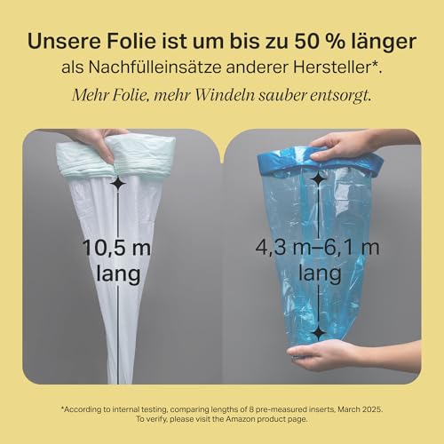 Tommee Tippee Twist & Click Advanced Windeleimer Original-Nachfüllkassetten, Exklusivpackung mit 4, je 10,5 Meter, einfaches, preiswertes Nachfüllen, 4 X 10,5 m 5