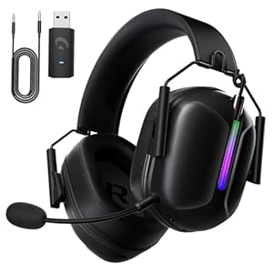 Gvyugke Gaming Headset Wireless für PS5,PS4,PC,Switch, Gaming Headset mit Mikrofon Kabellos, Kopfhörer Kabellos Bluetooth 5.2 für Laptop, Computer, Wired Headset Mode für Xbox Series