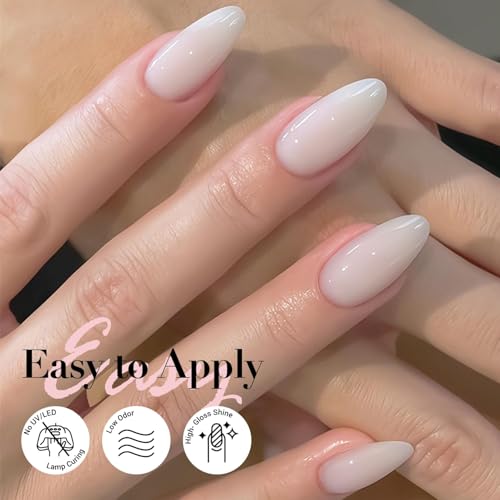 Image of AZUREBEAUTY Nude Pink Nail Polish Set (4 Colors + Top Coat), Milky Jelly Sheer Natural Look, Quick Dry, No Lamp Needed, Easy DIY Manicure