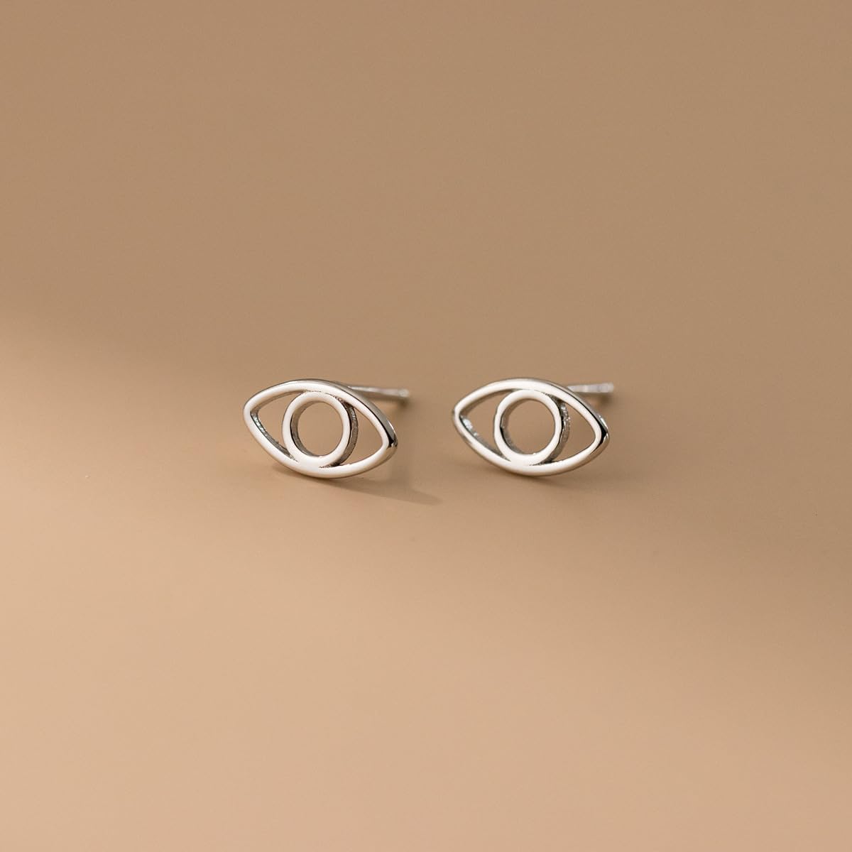 Evil Eye Tiny Small Stud Earrings for Women 925 Sterling Silver Cute Hollow Eyes Cartilage Tragus Mini Studs Earring Fashion Birthday Jewelry Gifts Hypoallergenic - Image 4