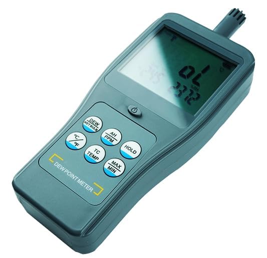 Dew Point Meter K-Type Thermocouple Surface Temperature Measurement Ambient Wet Bulb Temperature Meter Relative Absolute Humidity Meter PPM Measurement Temperature Unit °C/°F