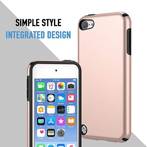 Kelifang Case Compatible With Ipod Touch 7, 6 And 5, Ultra Slim Full Body Protective Case With Dual Layer Shockproof Tpu Bumper Hard Back Cover Compatible With 7Th/6Th/5Th Generation, Rose Gold #TOP4