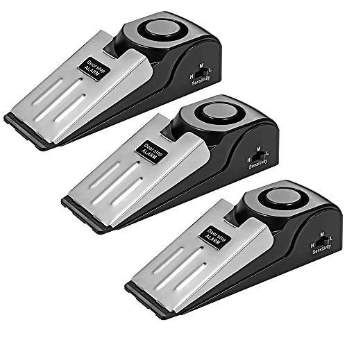 Türstopper Alarm Alarm Keil für Tür Türstopper mit Rutschfestem Gummi und Alarm mit 120dB (3Packung)