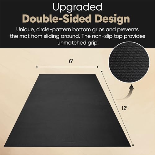 Gorilla Mats Premium Large Yoga Mat – 7' x 5' x 8mm Extra Thick & Ultra Comfortable, Non-Slip Barefoot Exercise Mat – Works Great on Any Floor for Stretching, Cardio or Home Workouts