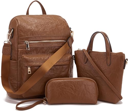Image of Idesort Medium Backpack Purse for Women Convertible Travel Soft Backpacks Ladies Purse set with Wallet and Crossbody Bags