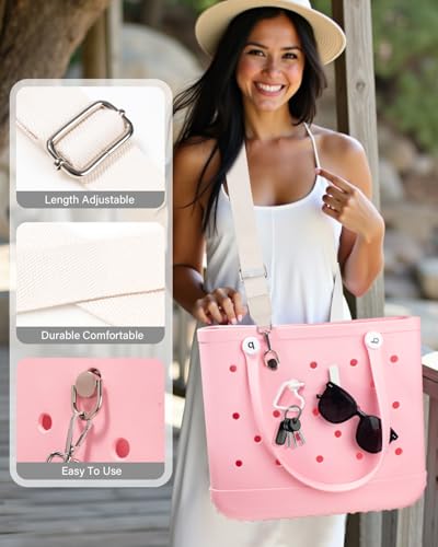 Image of LETGO Shoulder Strap for Bogg Bag Accessories Adjustable Replacement Crossbody Strap 4 Pcs Keychain Hooks Keyholder Bogg Bag