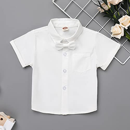 Summer Baptism Outfits For Boys Baby Dedication Outfits Christening Outfit Dress Shirts Bowtie Newborn Suspenders Overalls Shorts Wedding Tuxedo Formal Gentleman Easter Suits All White 0-6 Months #TOP3