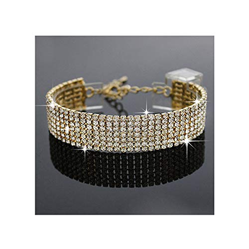 YINLI Charm Crystal Adjustable Bracelet Bangle Fashion Bridesmaid Bridal Jewelry Silver and Gold Plated3