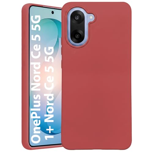 Image of LIRAMARK Liquid Silicone Soft Back Cover Case for OnePlus Nord CE 5 5G| Soft Micro-Fibre Lining Inside | Camera Protection Bump (Red)