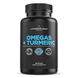 Livingood Daily Omega 3 6 7 9 Plus Turmeric Curcumin - Essential Fatty Acids Omega 3 6 9 and Omega 7