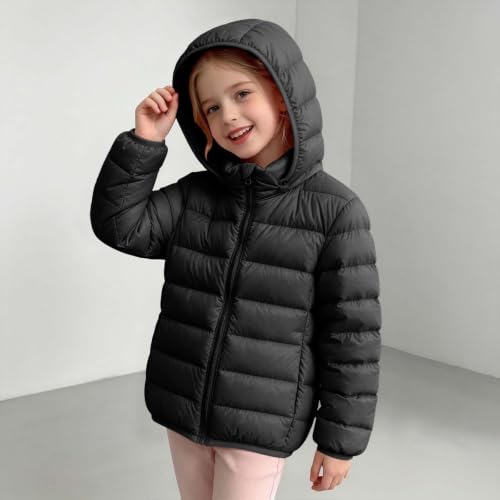 Girls Winter Coat Quilted Lightweight with Hood Warm Puffer Jackets 2-13Y - image 5