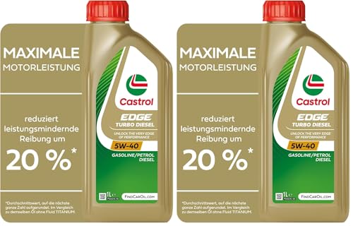 Castrol EDGE TURBO DIESEL 5W-40 Motoröl, 1L (Packung mit 2)