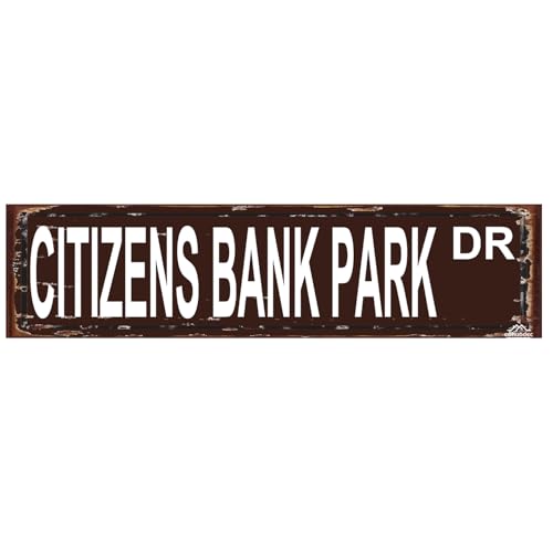 Citizens Bank Park Rustic Metal Street Sign 16×4 Inch - Wall Decor