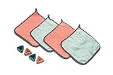(ALTA ABSORCIÓN DE AGUA) Absorbe hasta 7 veces su propio peso. En comparación con las toallas de algodón, los paños de microfibra tienen un rendimiento de absorción de agua tres veces superior. Su secado es súper rápido, lo que hace que las bacterias se reproduzcan con menos facilidad.