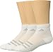 adidas Men's Superlite Stripe Quarter Socks (3-Pair), White/Clear Grey/Clear Onix, Large, (Shoe Size 6-12)
