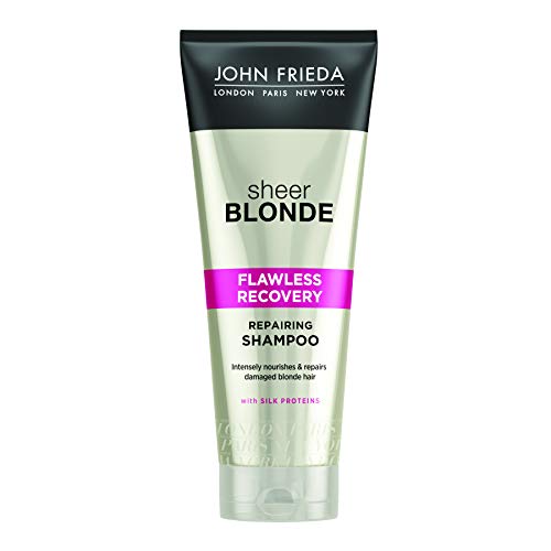 John Frieda Sheer Blonde Flawless Recovery Repairing Shampoo 250 ml, Shampoo for Dry Blonde Hair