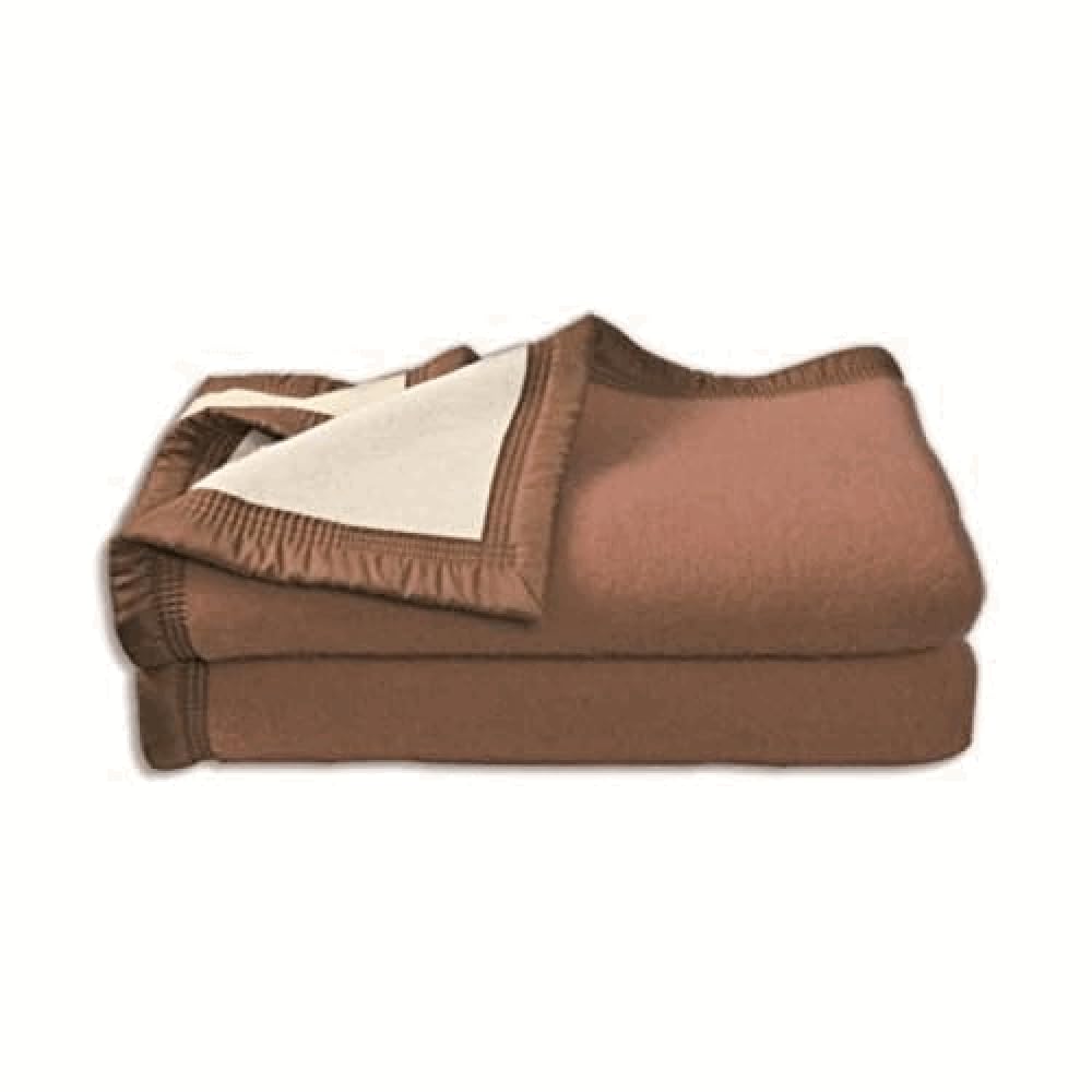 POYET MOTTE Couverture Laine Chamois/Blanchi 220 x 240 cm - Gamme Aubisque - Made in France