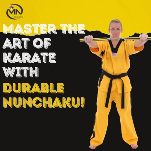 Image of Steel Nunchaku for Beginners - Soft Safety Martial Arts Training Nunchucks with Steel Chain & Anti-Slip Grip